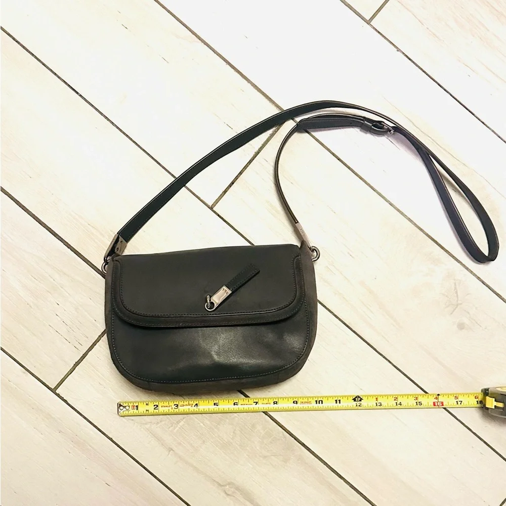 Ralph Lauren  Elegant Gray Leather Crossbody Bag - Picture 4 of 13